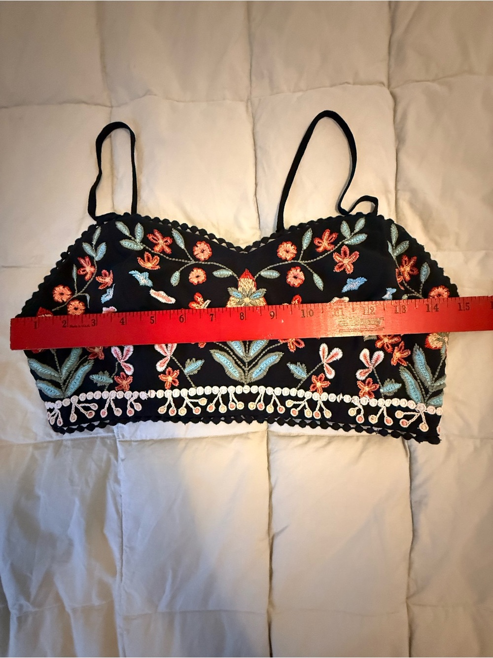 Forever 21 Boho Floral Embroidered Bralette Crop Top - Size Small, EUC - Picture 8 of 9